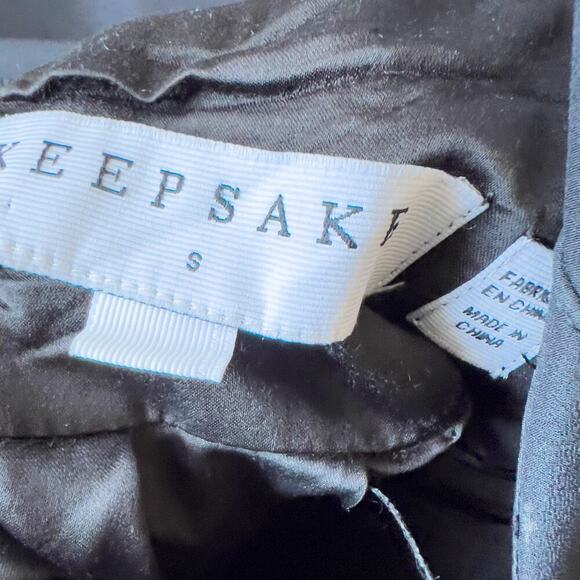 Keepsake Dress Small Black Scuba Flare Cocktail Prom Homecoming Spaghetti Low - Picture 7 of 7